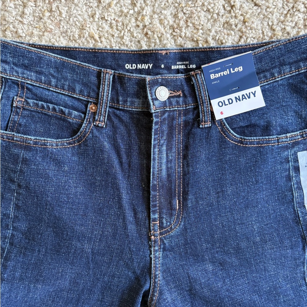 Old Navy Dark Blue Barrel Leg Jeans